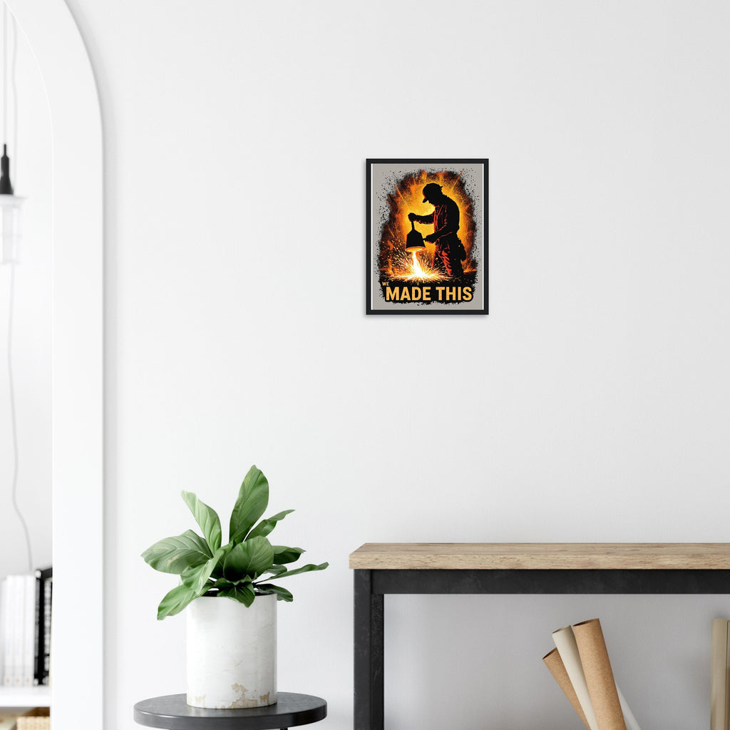 Steelworker Furnace Heritage Framed Art Print — detail view | Wild Thread Co