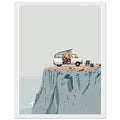 Van Life Clifftop Sea Framed Art Print — detail view | Wild Thread Co