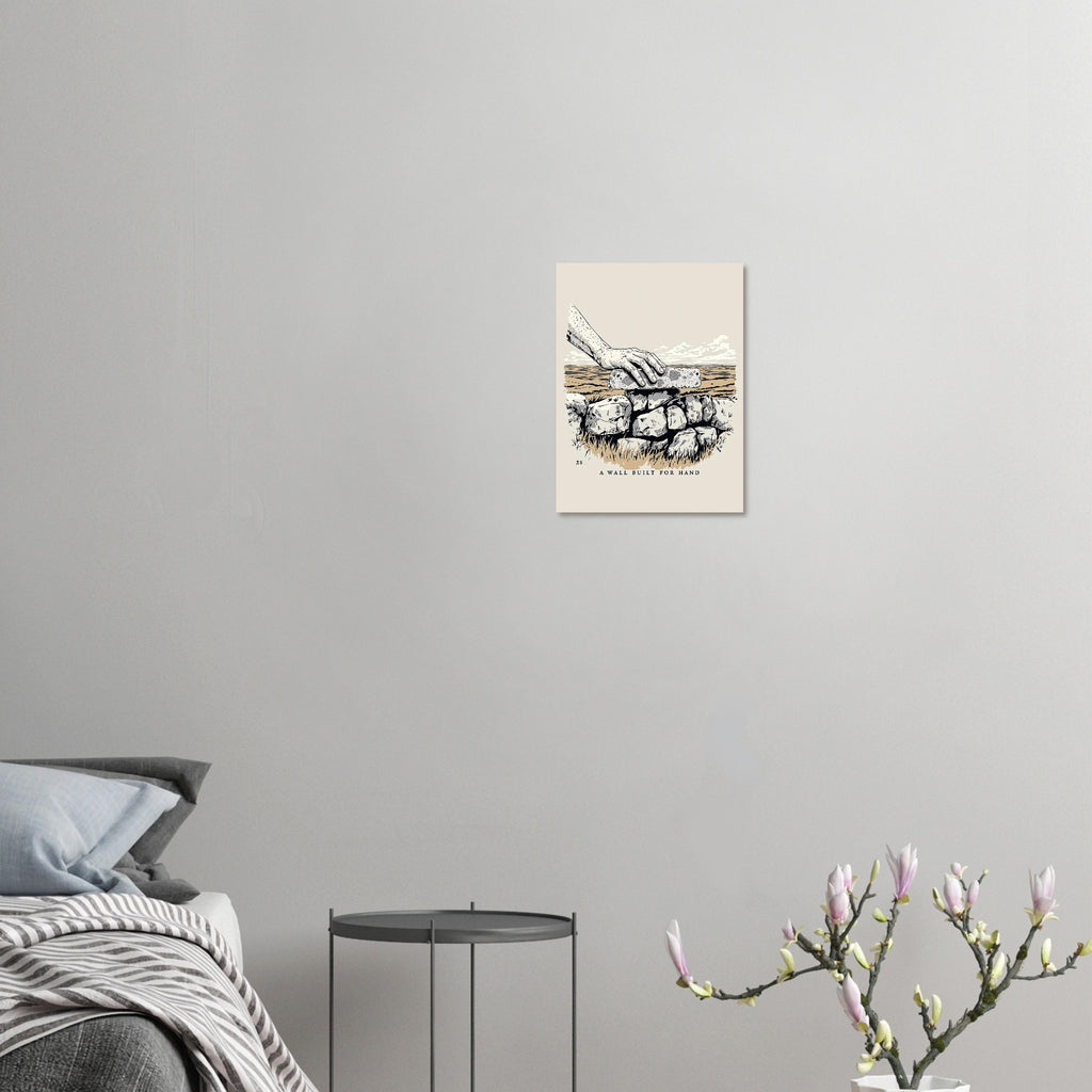 Dry Stone Wall Hand-Placed Coping Stone Art A1 UK Art Print Art Print — detail view | Wild Thread Co