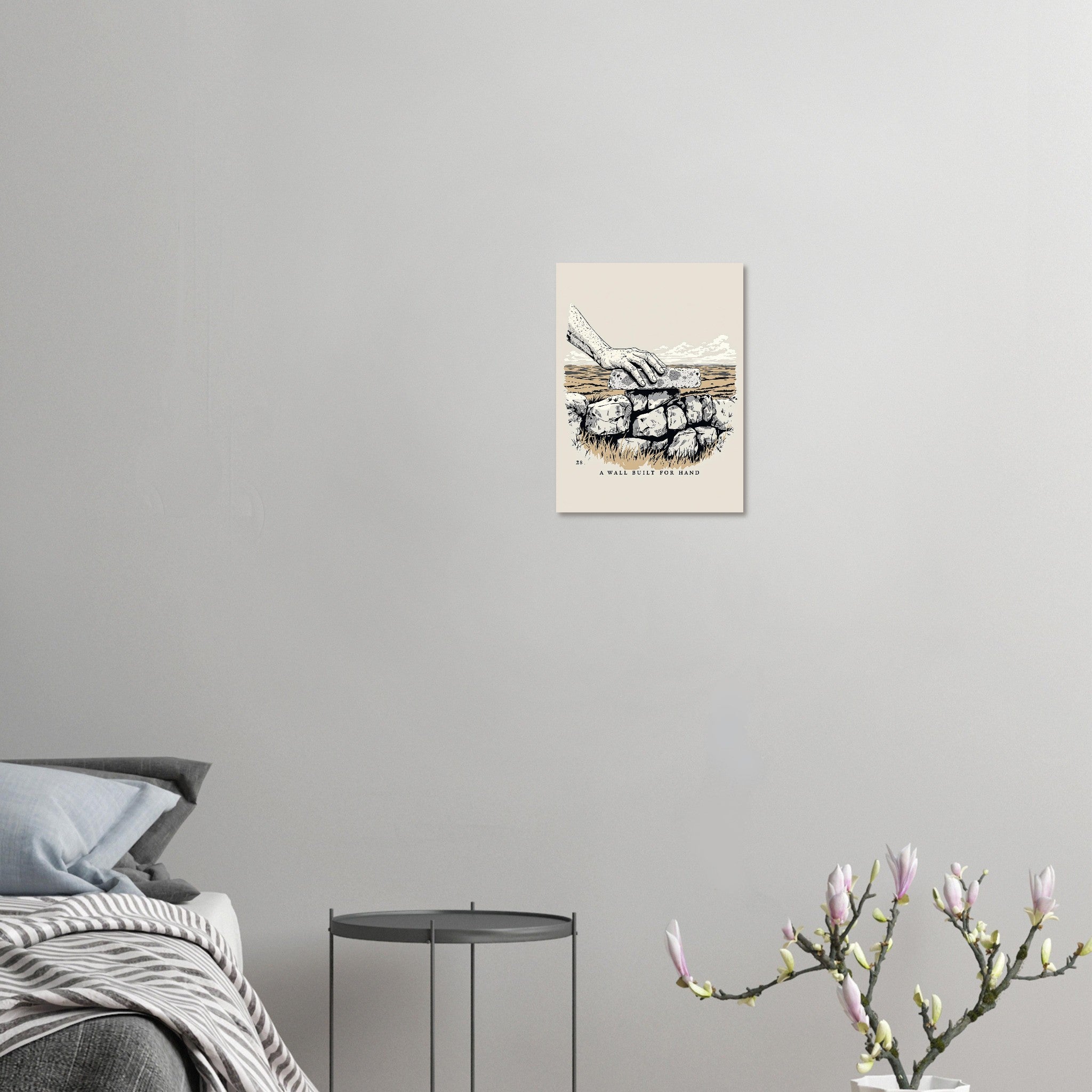Dry Stone Wall Hand-Placed Coping Stone Art A1 UK Art Print Art Print — detail view | Wild Thread Co
