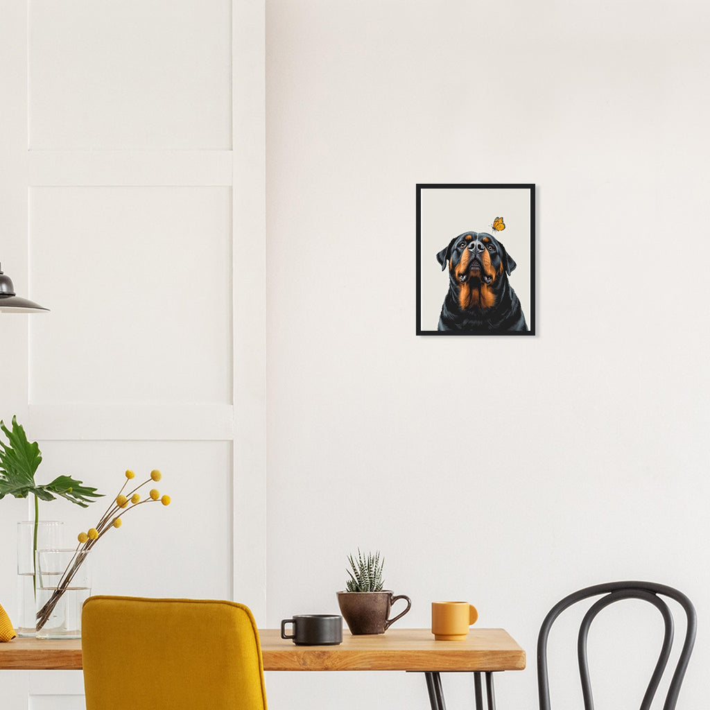 Rottweiler Gentle Framed Art Print — detail view | Wild Thread Co