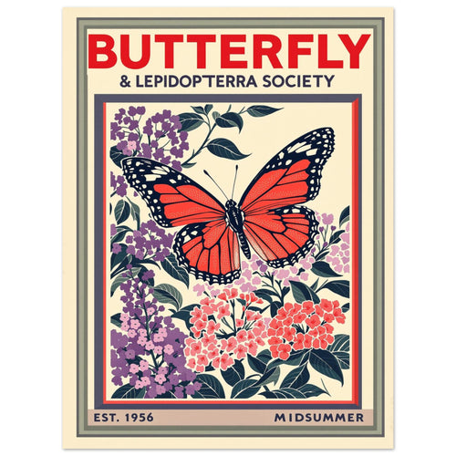 Butterfly Vintage Travel Poster — Art Print | Wild Thread Co