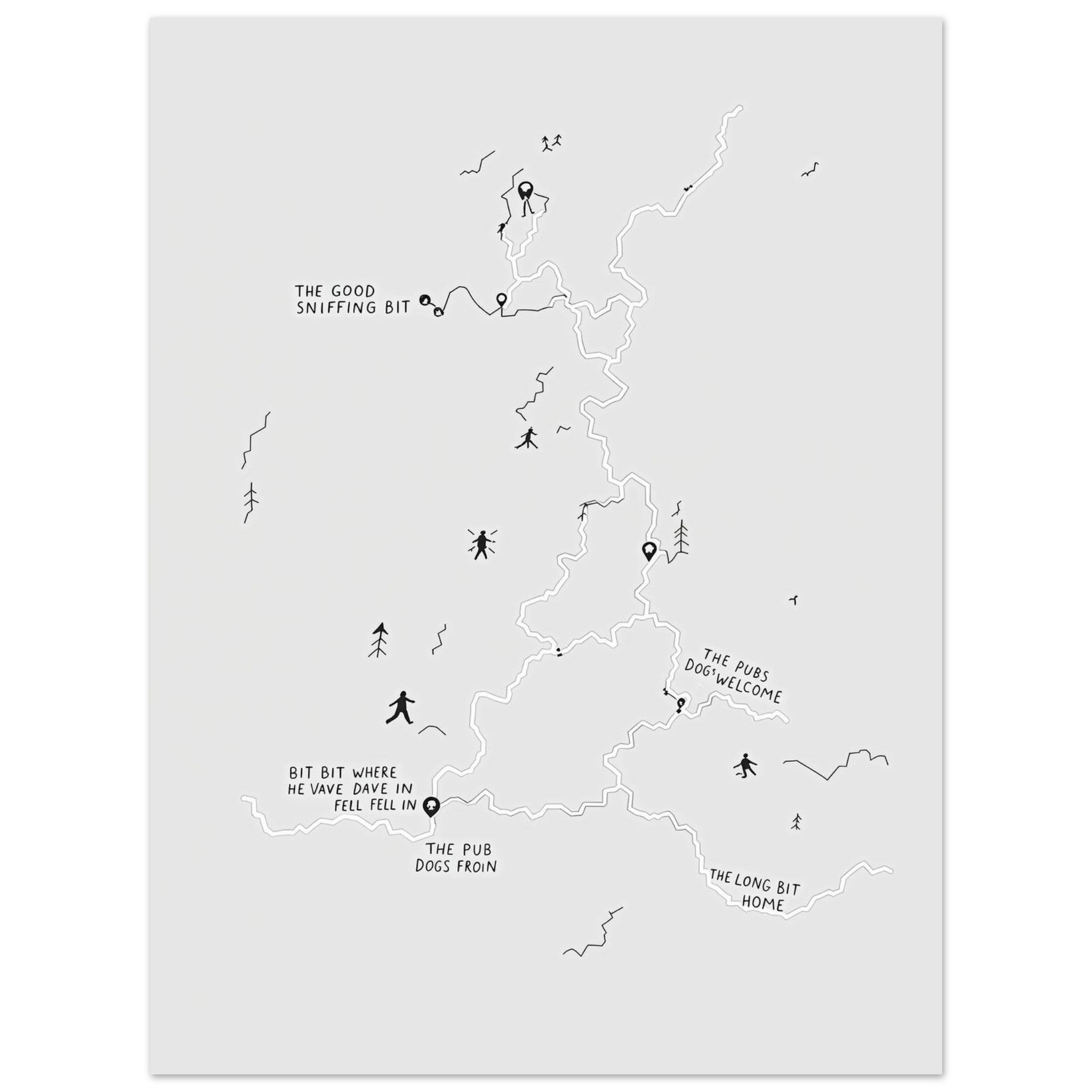 Dog Walk Rain Art Print Art Print — detail view | Wild Thread Co