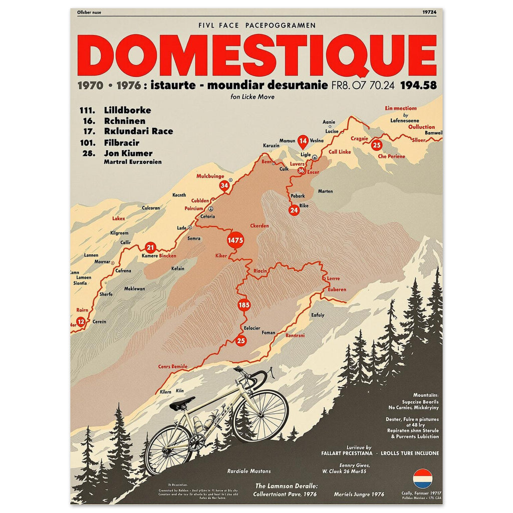 Retro Cycling Domestique 1970s Race Shirt Art Print Poster Wall Art UK UK Gift Art Print — detail view | Wild Thread Co