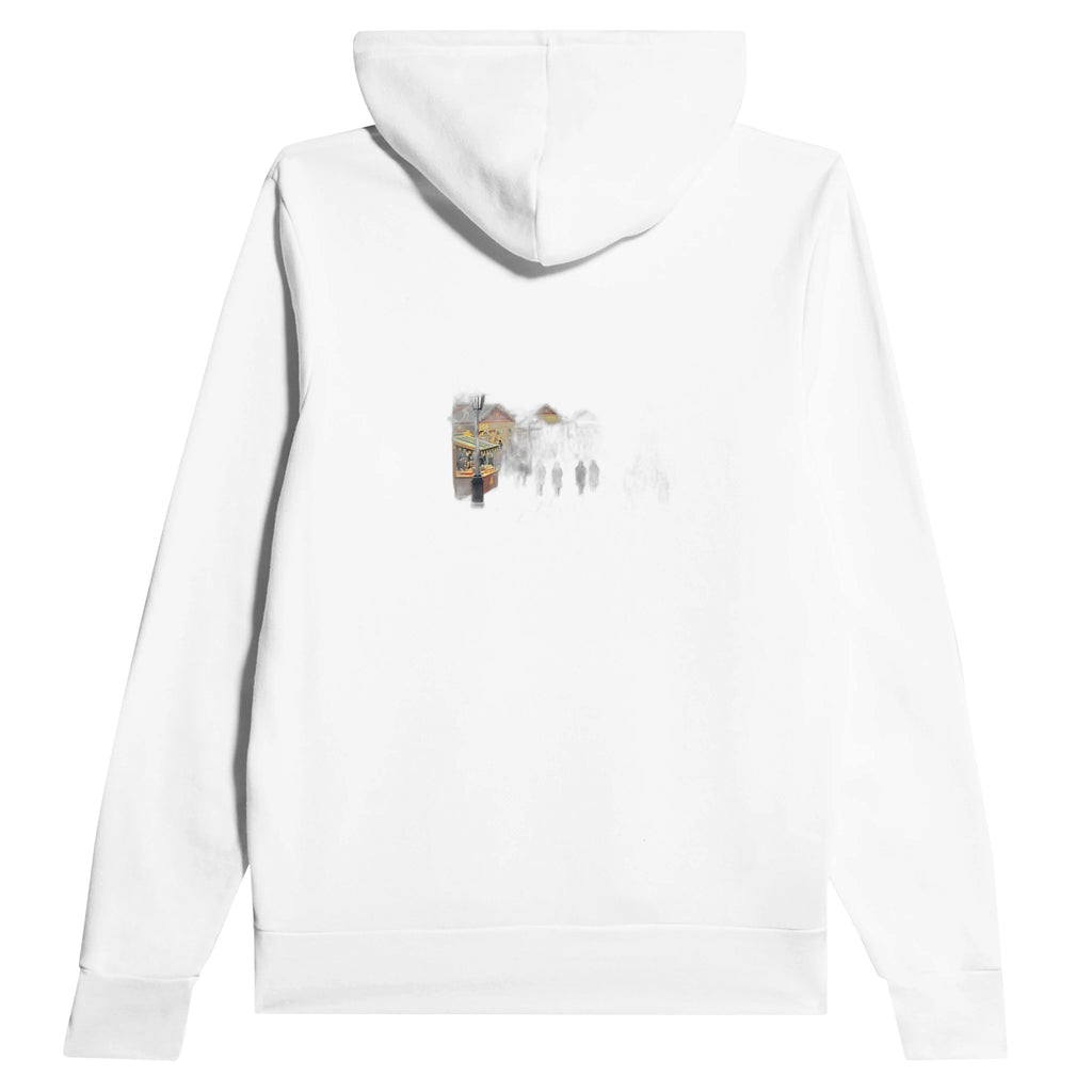 Christmas Market Lanterns Victorian Hoodie — detail view | Wild Thread Co