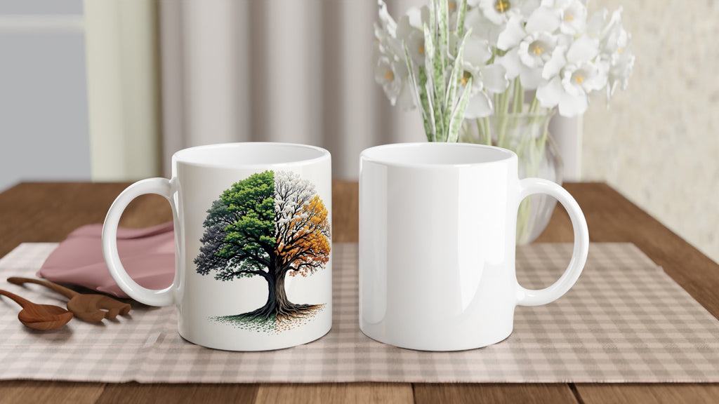 Oak Tree Four Seasons Mug — detail view | Wild Thread Co