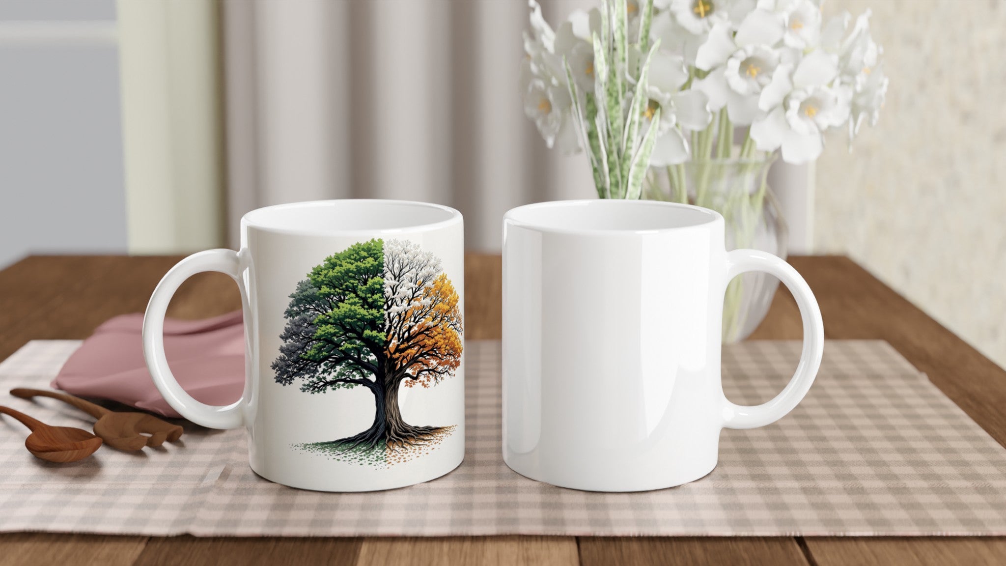 Oak Tree Four Seasons Mug — detail view | Wild Thread Co
