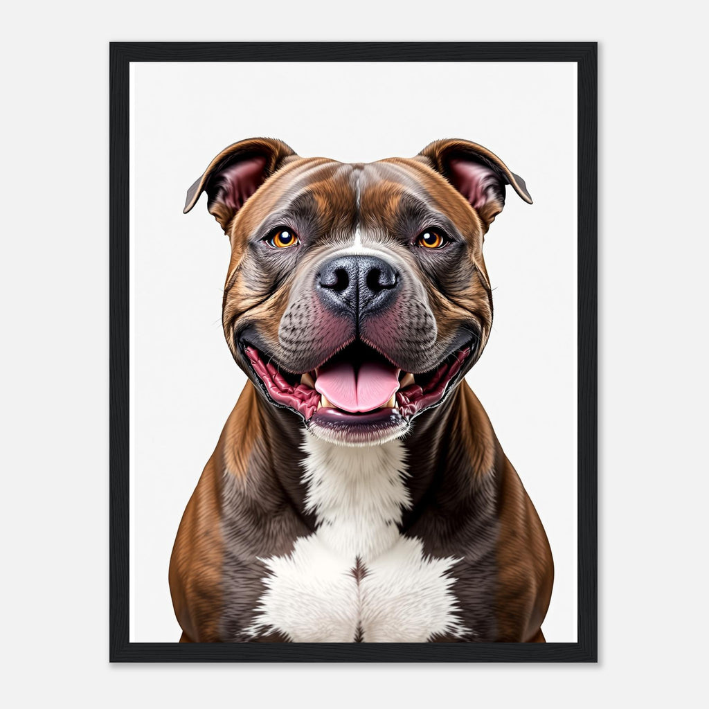 Staffie Smile Framed Framed Art Print — detail view | Wild Thread Co