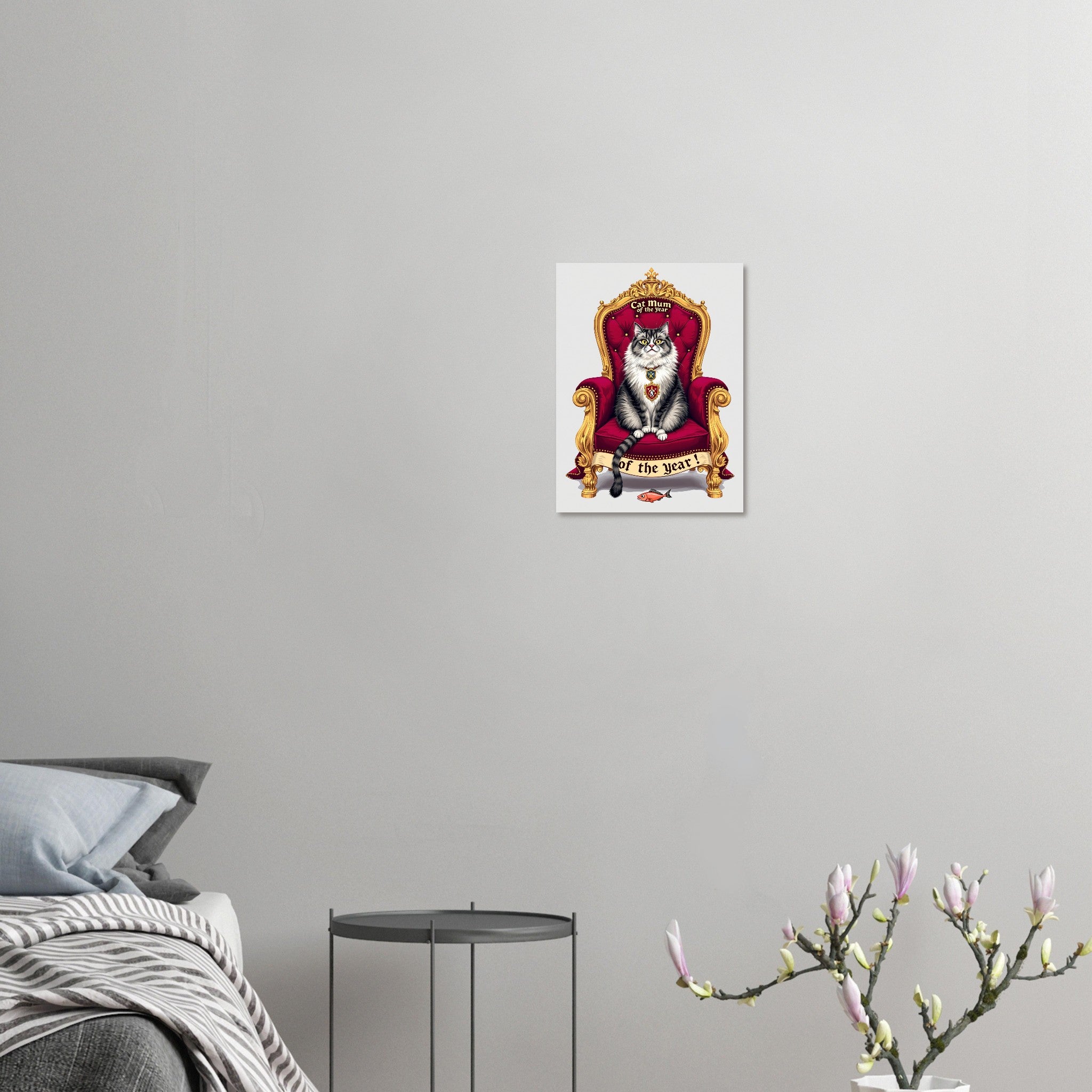 Cat Mum of the Year Royal Portrait Art Print Poster Wall Art UK — Art Print | Wild Thread Co