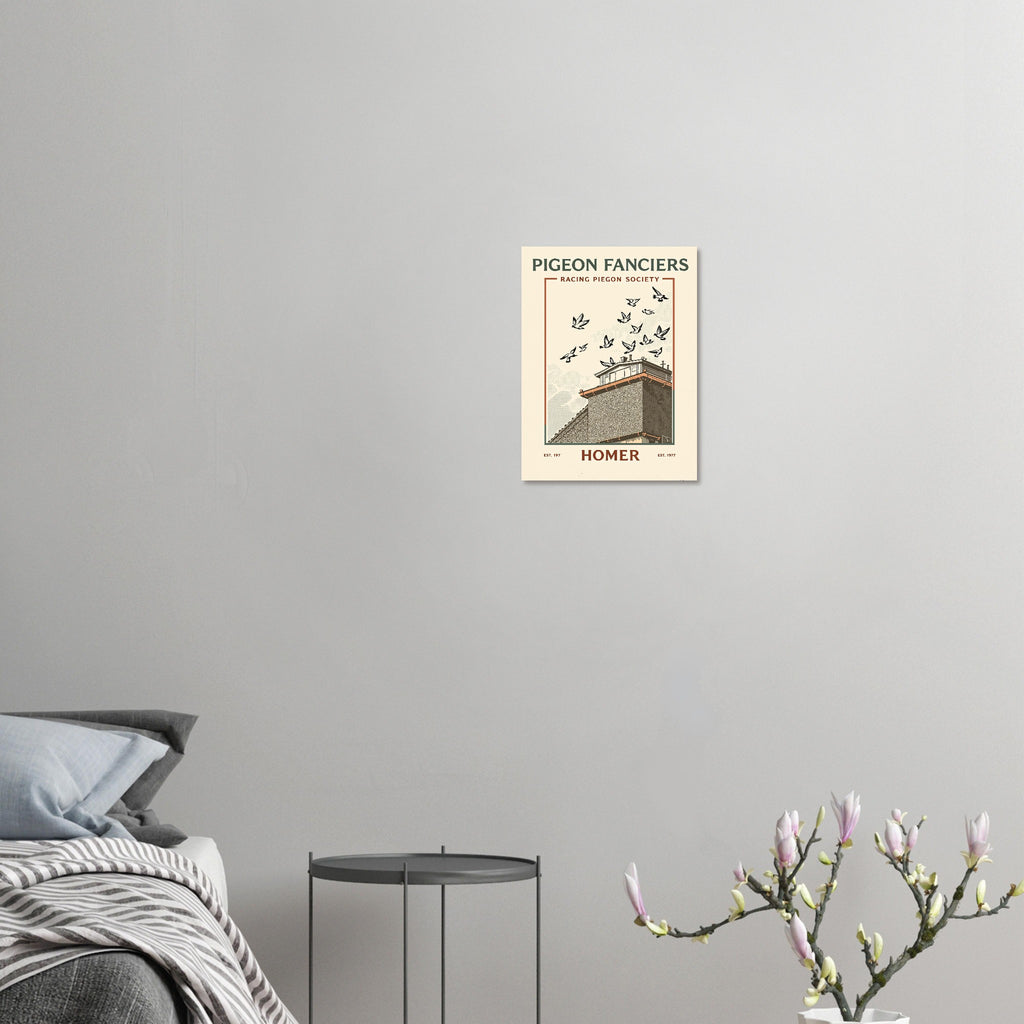 Pigeon Fanciers Vintage Travel Poster Art Print — detail view | Wild Thread Co