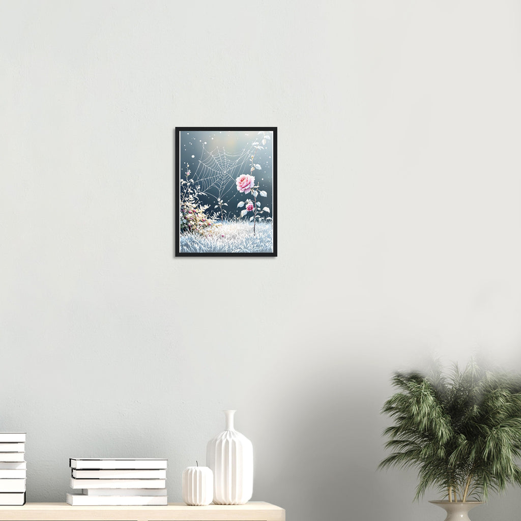 First Frost Garden Morning Rose Framed Print — Framed Art Print | Wild Thread Co