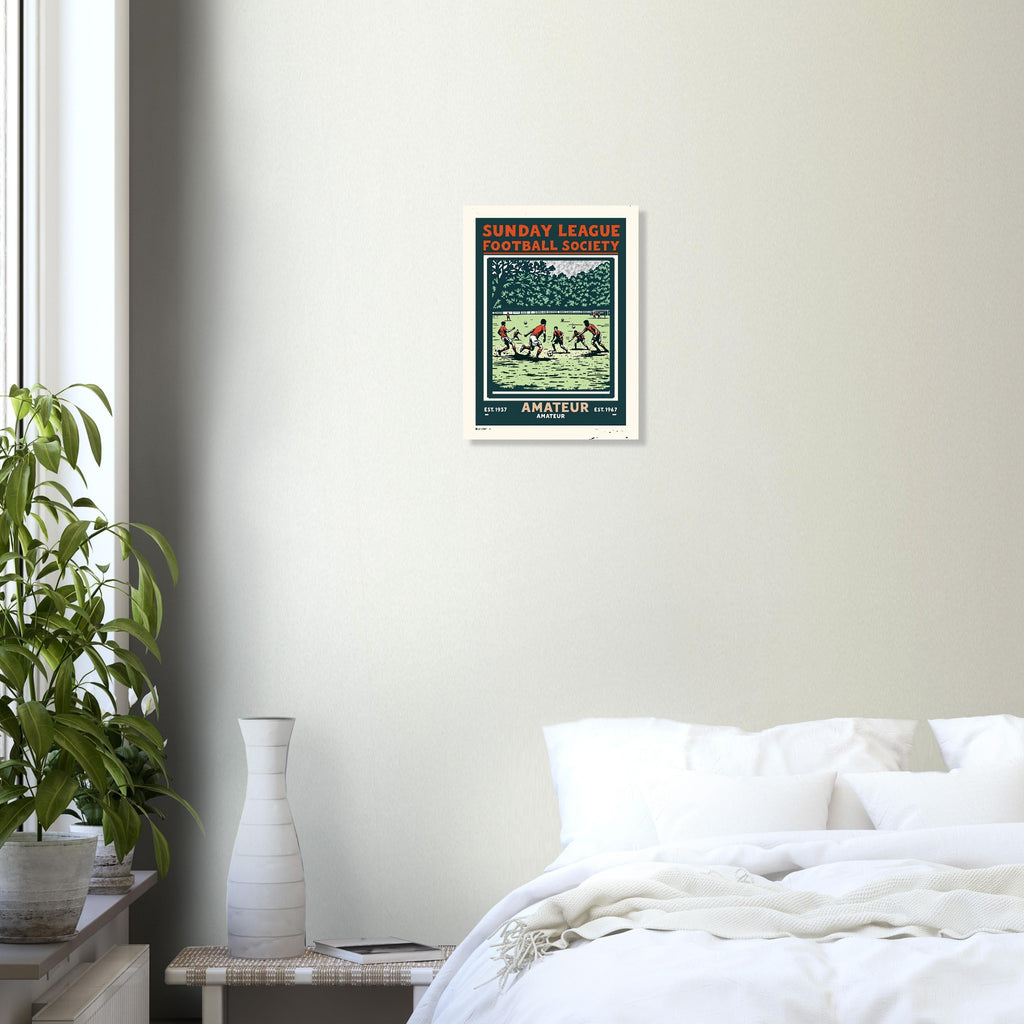 Sunday League Vintage Travel Poster Art Print — detail view | Wild Thread Co