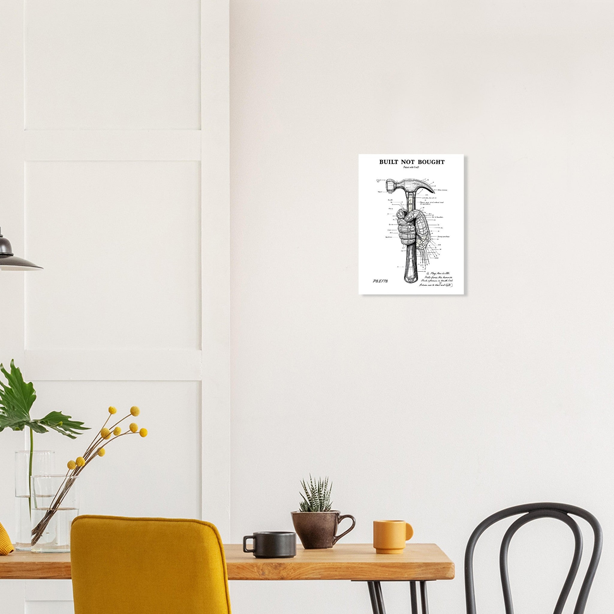 Built Not Bought Engineer Patent Hand Hammer Tradesman Gift Animal Lover Gift UK — Art Print | Wild Thread Co