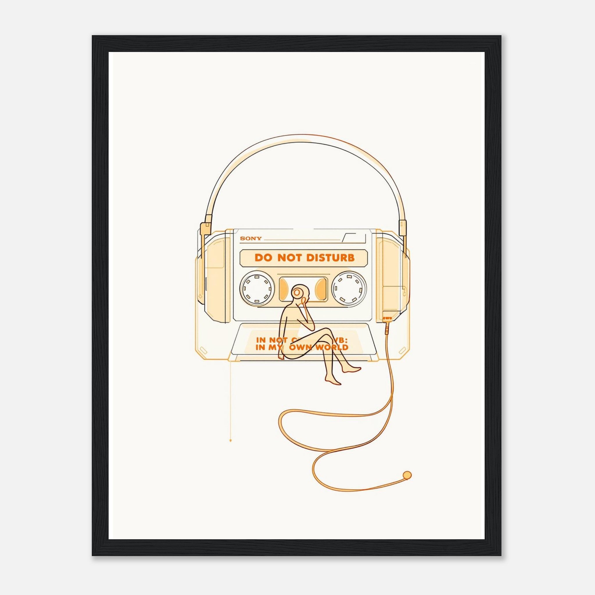 Y2k Walkman Isolation Framed Print Wall Art Ready to Hang UK Framed Art Print — detail view | Wild Thread Co