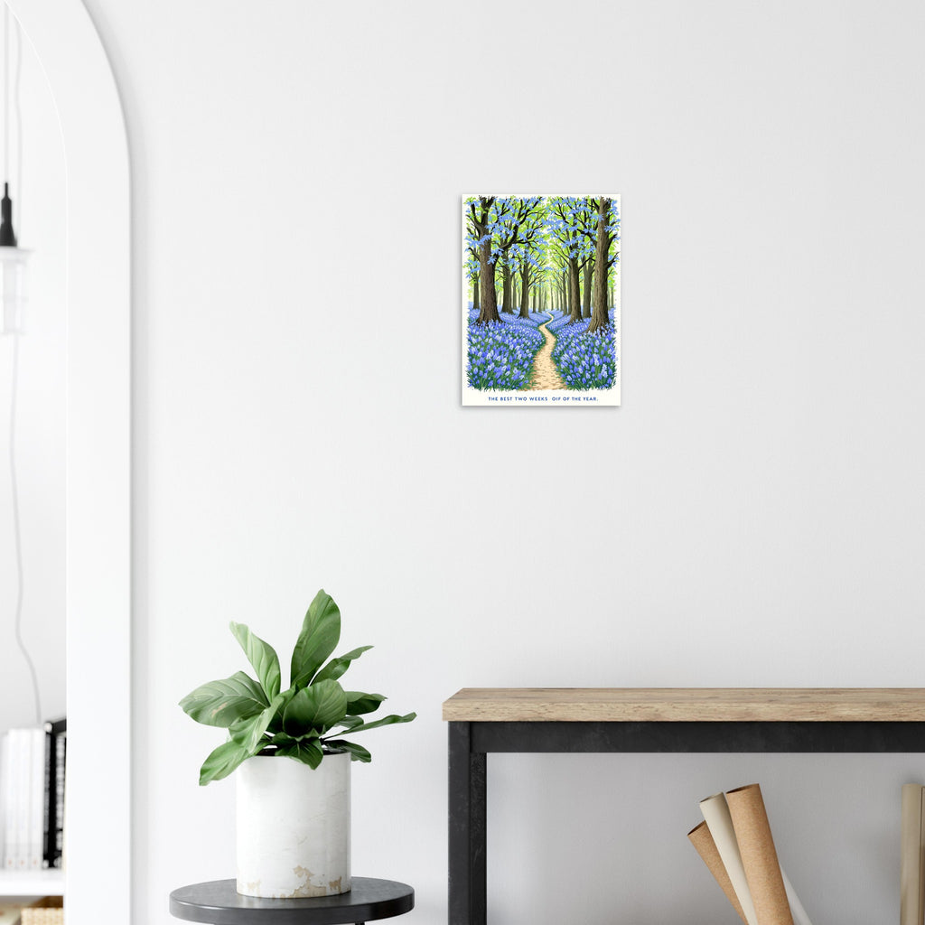 Bluebell Wood Ancient Oak British Spring A1 Art UK Art Print Poster Wall Art UK — Art Print | Wild Thread Co