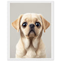 Labrador Puppy Eyes Framed Print Wall Art Ready to Hang UK Framed Art Print — detail view | Wild Thread Co
