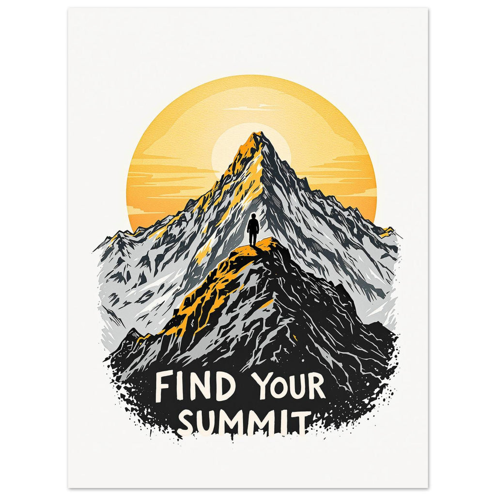 Find Your Summit Mountain A1 Art Print Poster Wall Art UK — Art Print | Wild Thread Co