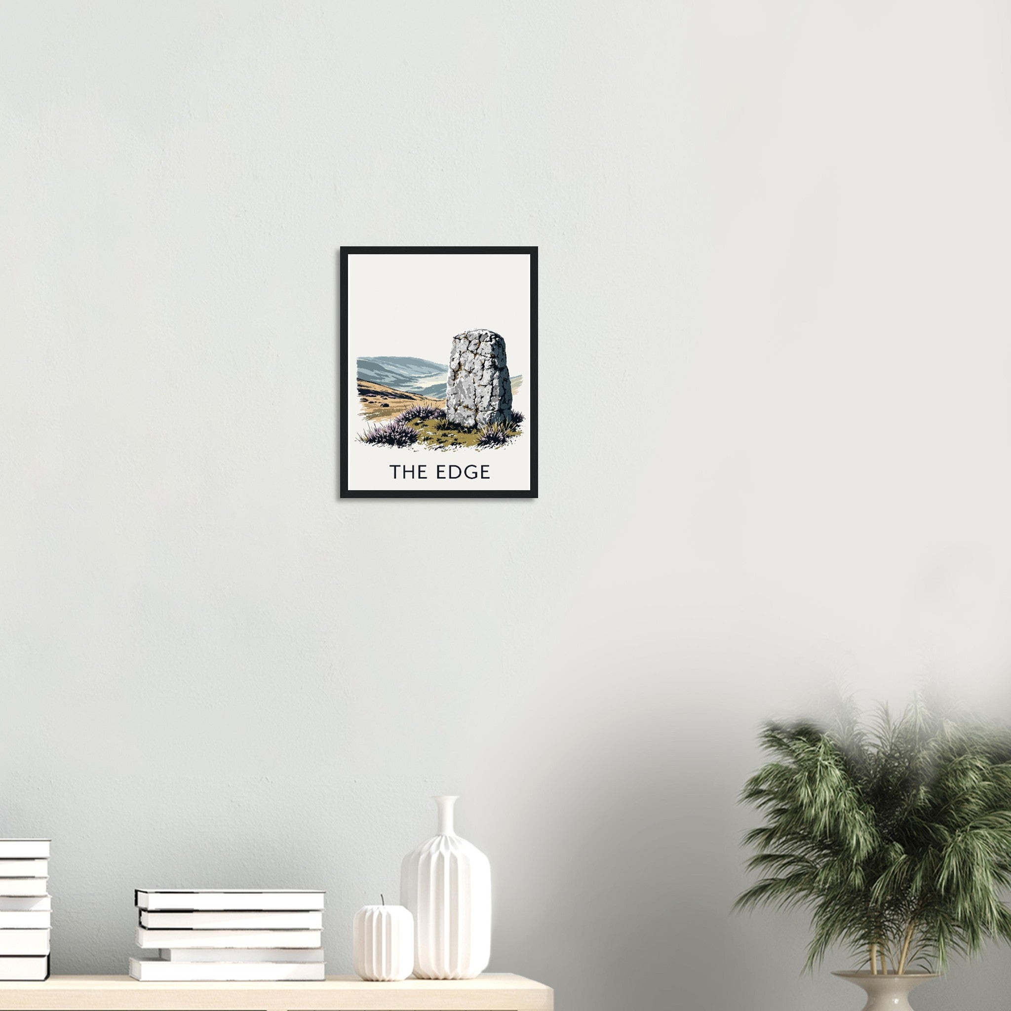 Peak District Gritstone Millstone Framed Art Print — detail view | Wild Thread Co
