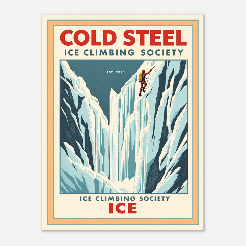 Cold Steel Vintage Travel Poster Art Print — detail view | Wild Thread Co