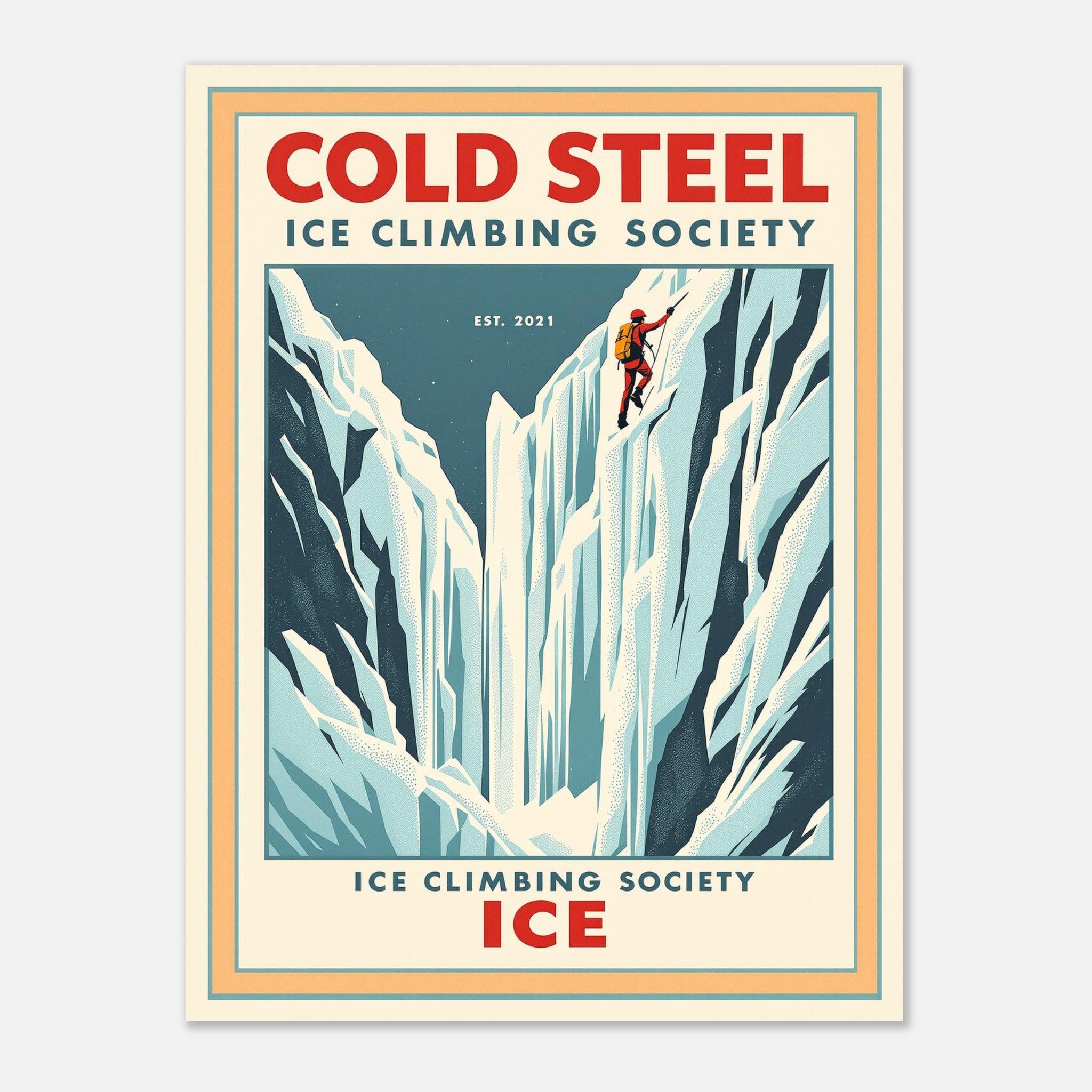 Cold Steel Vintage Travel Poster Art Print — detail view | Wild Thread Co
