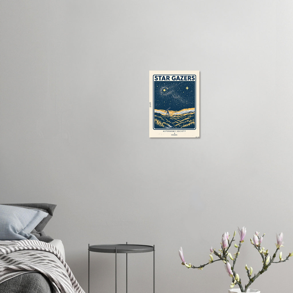 Star Gazers Vintage Travel Poster Art Print — detail view | Wild Thread Co
