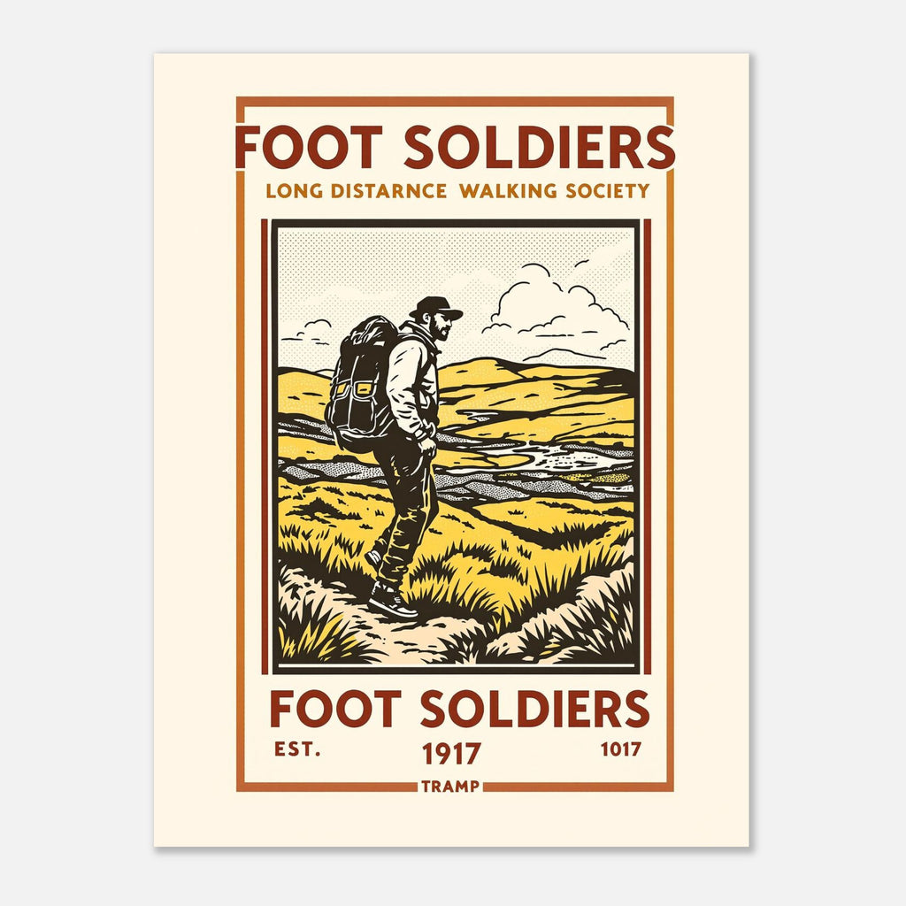 Foot Soldiers Vintage Travel Poster Art Print — detail view | Wild Thread Co