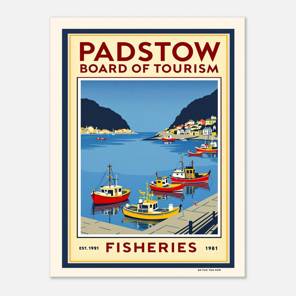 Padstow Vintage Travel Poster Art Print — detail view | Wild Thread Co
