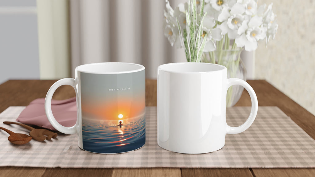 Open Water Dawn Swim Mug — detail view | Wild Thread Co