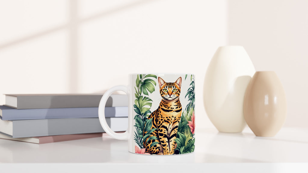 Bengal Cat Jungle Mug — detail view | Wild Thread Co