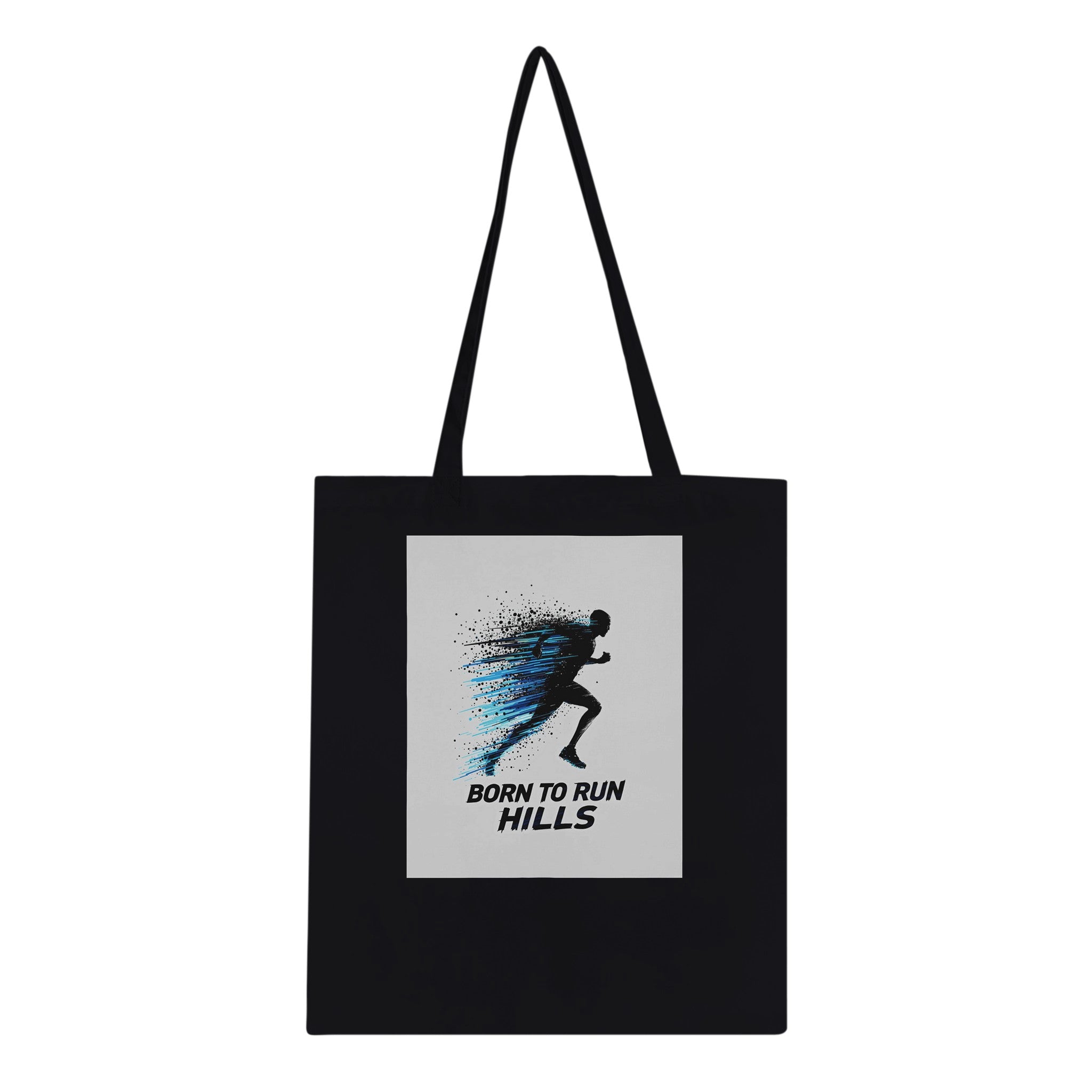 Trail Running Dark Energy Tote Bag Cotton Shopper UK Tote Bag — detail view | Wild Thread Co