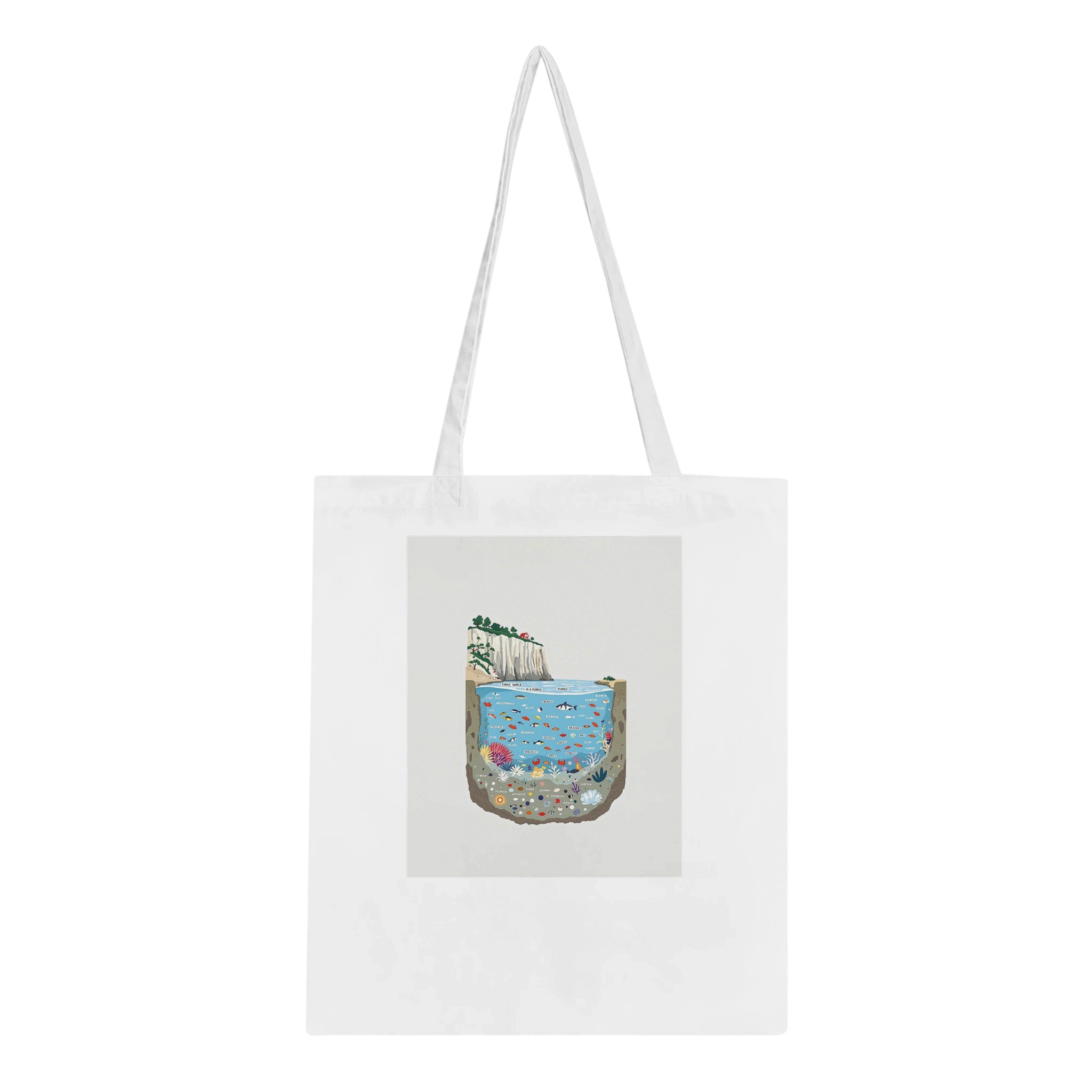 Rock Pool Tidal Cross-section Tote Bag Cotton Shopper UK — Tote Bag | Wild Thread Co UK