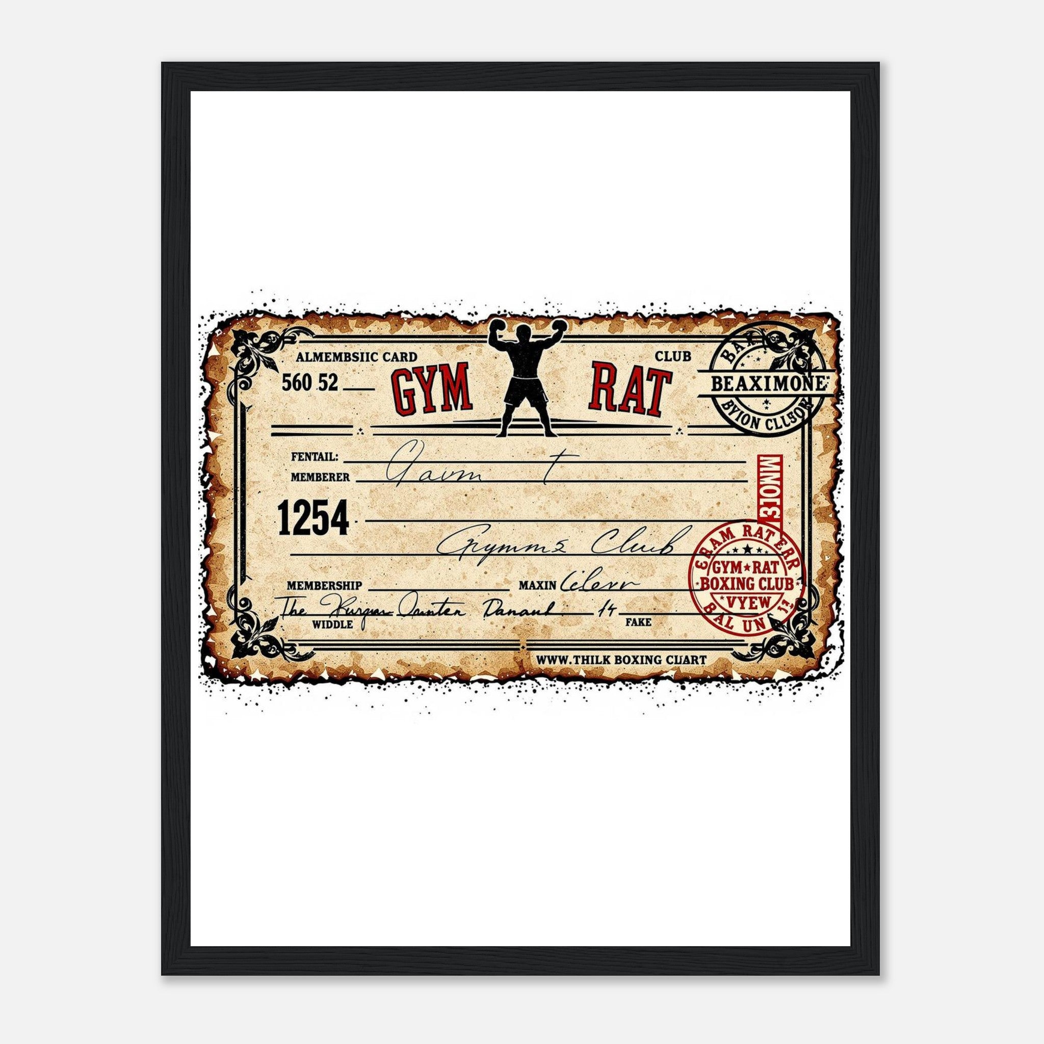 Retro Boxing Underground Framed Print Wall Art Ready to Hang UK Framed Art Print — detail view | Wild Thread Co