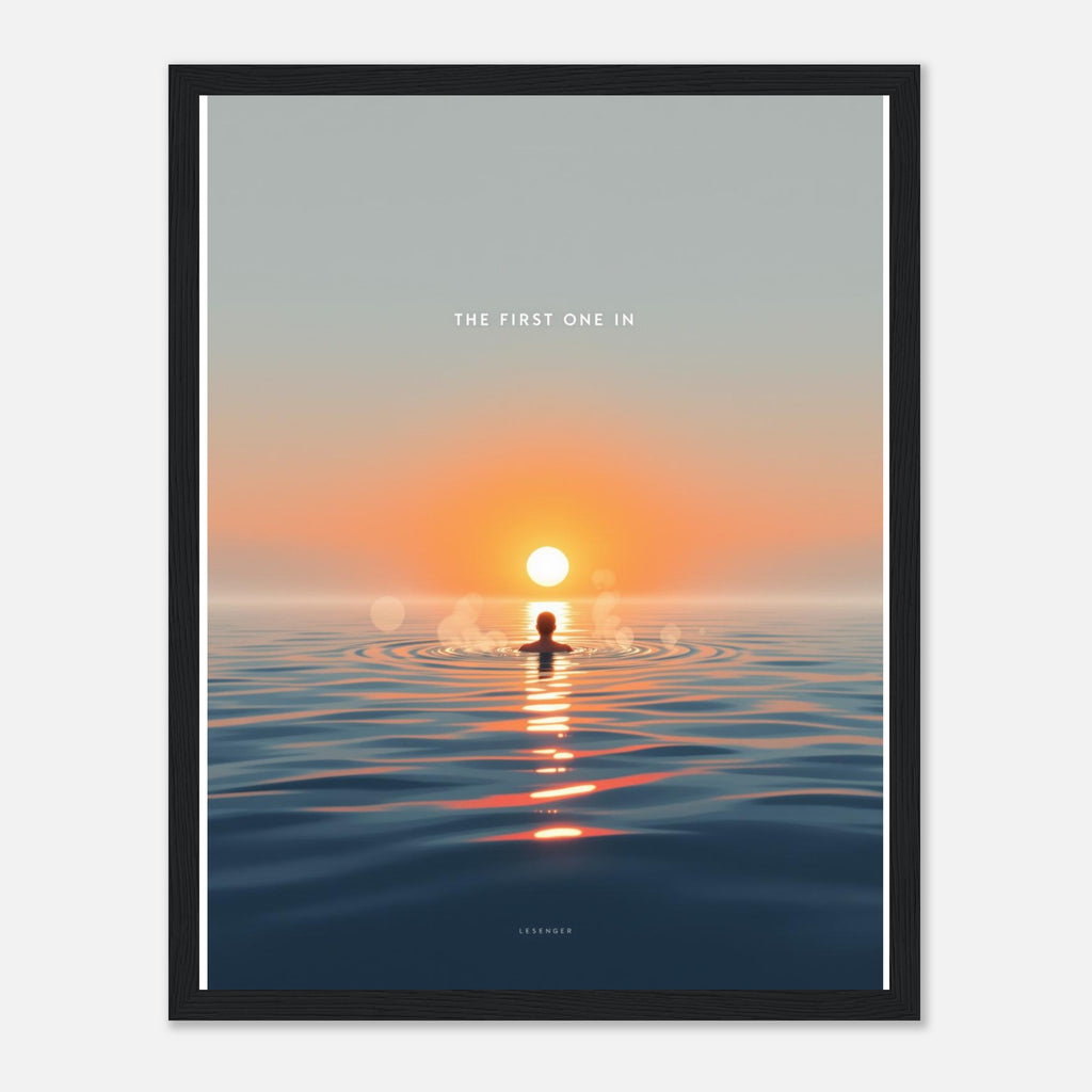 Open Water Dawn Swim Framed Art Print — detail view | Wild Thread Co