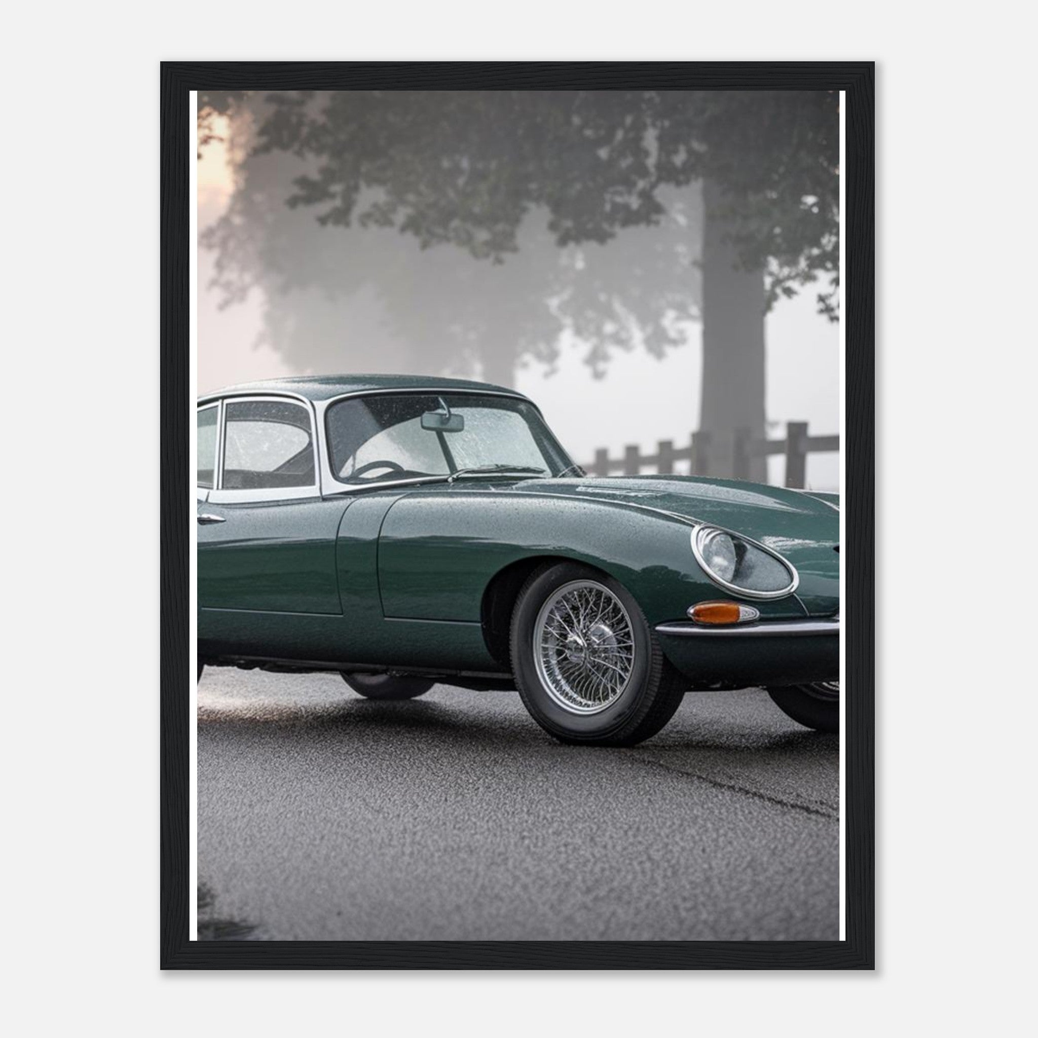 E-type Jaguar Profile Framed Art Print — detail view | Wild Thread Co