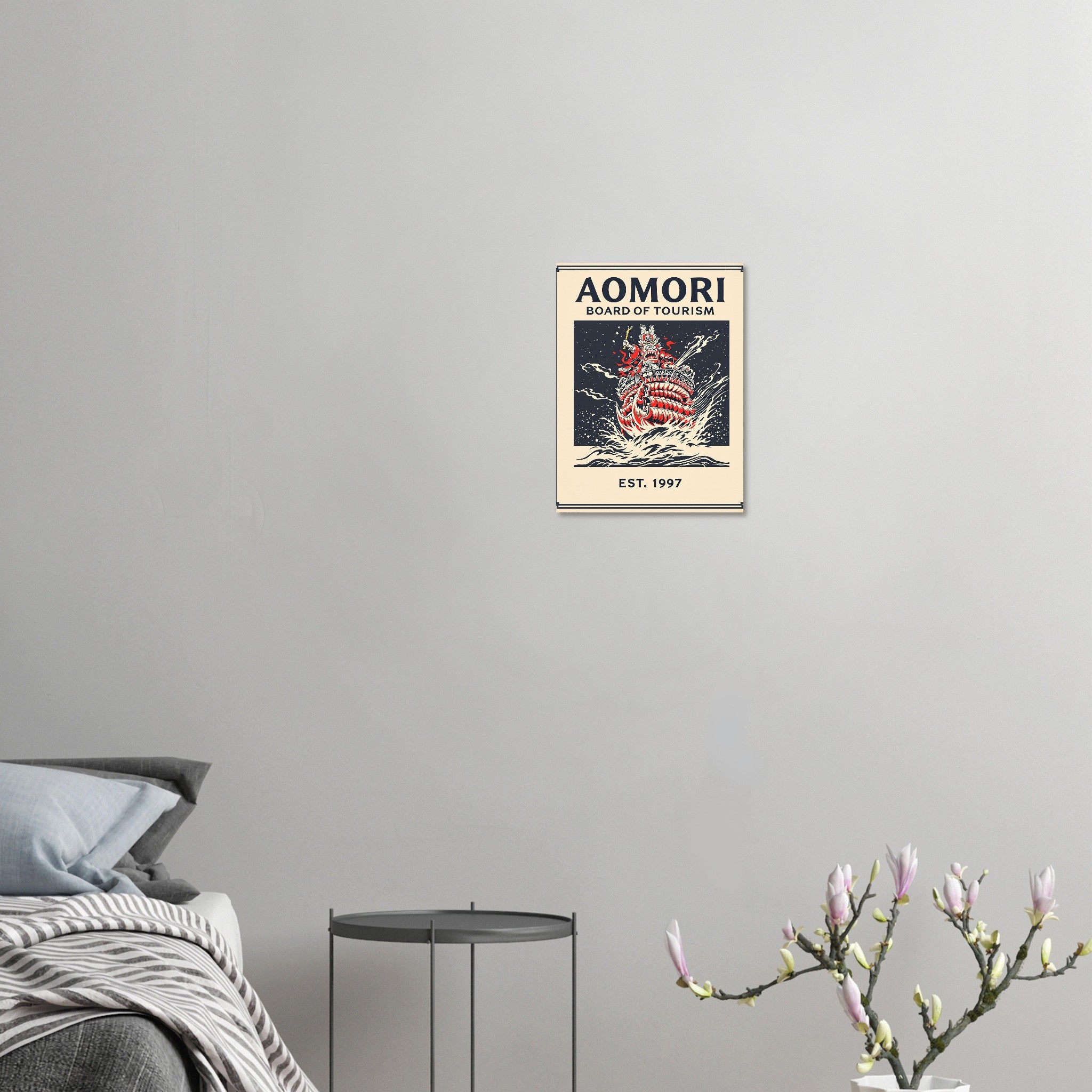 Aomori Vintage Travel Poster Art Print — detail view | Wild Thread Co