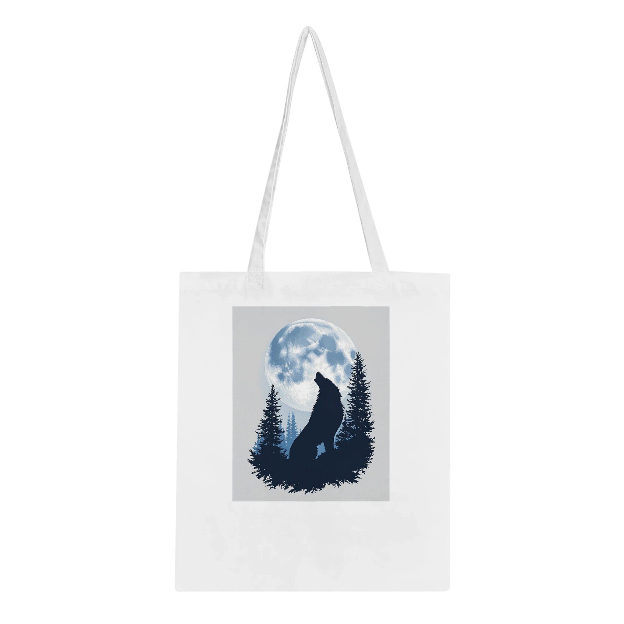 Dog Howling Moon Tote Bag Cotton Shopper UK — Tote Bag | Wild Thread Co UK