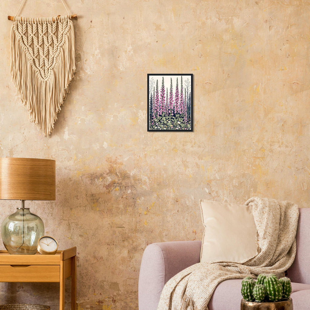 Foxglove Woodland Clearing Bees Framed Print — Framed Art Print | Wild Thread Co