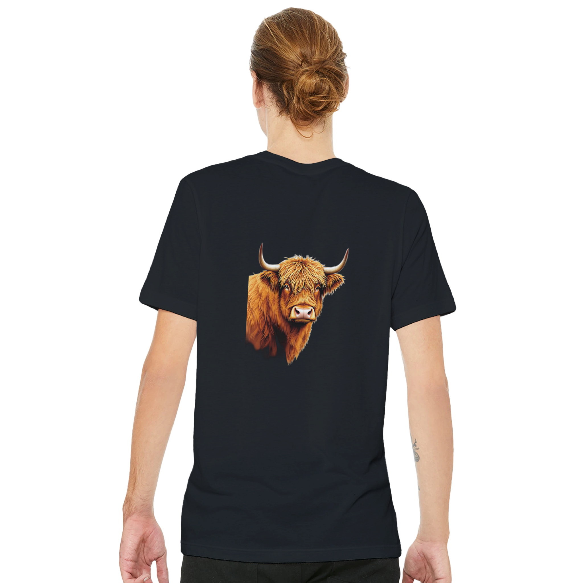 Highland Cattle Portrait T-Shirt — detail view | Wild Thread Co