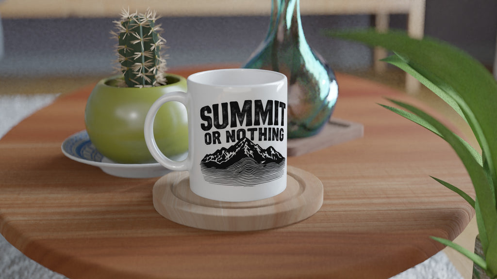 Gorpcore Mountain Summit Mug — detail view | Wild Thread Co