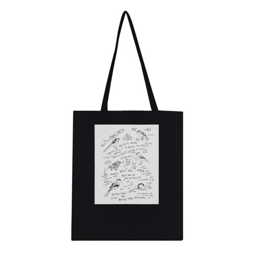 Birdwatcher Field Notebook Tote Bag Cotton Shopper UK Tote Bag — detail view | Wild Thread Co