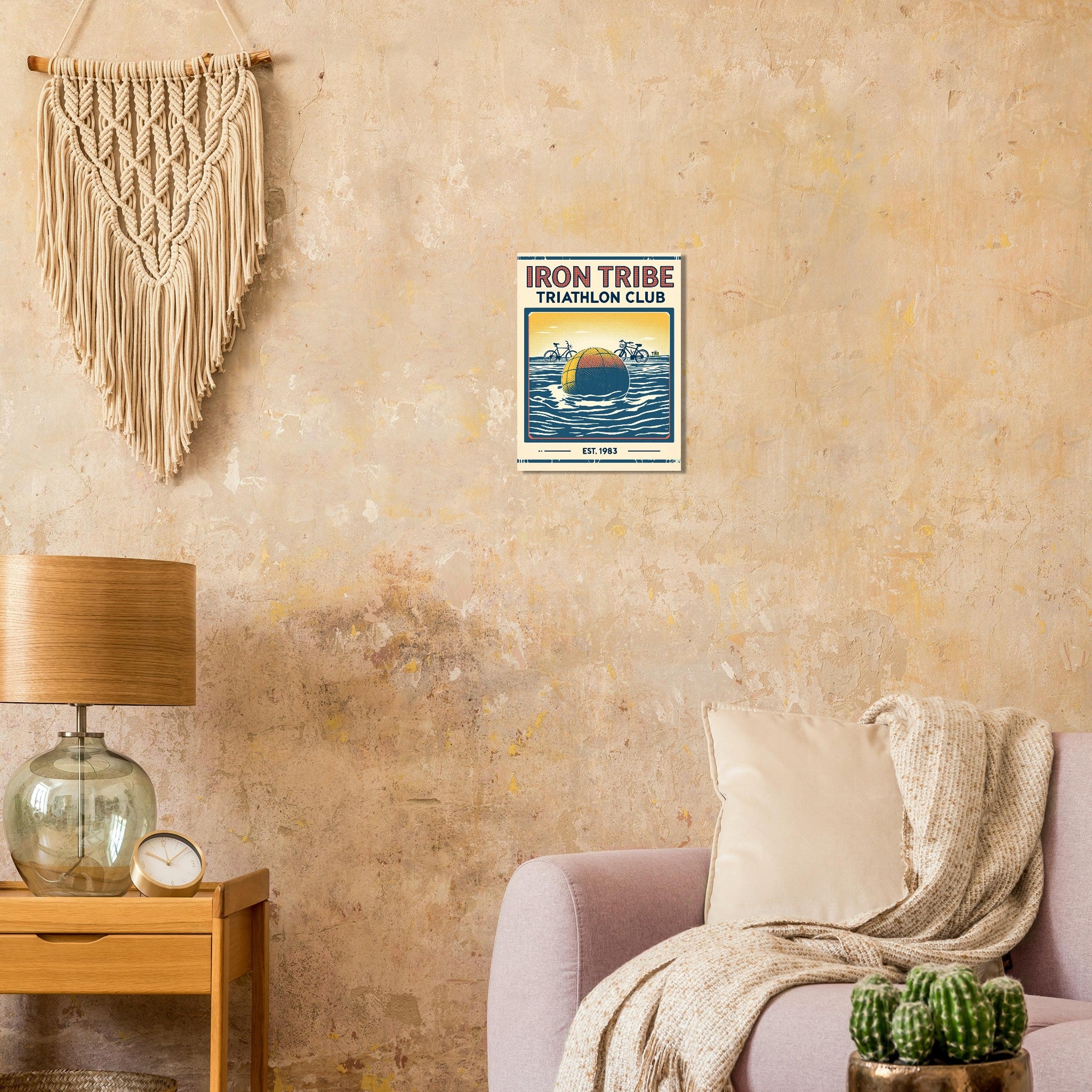 Iron Tribe Vintage Travel Poster Art Print — detail view | Wild Thread Co
