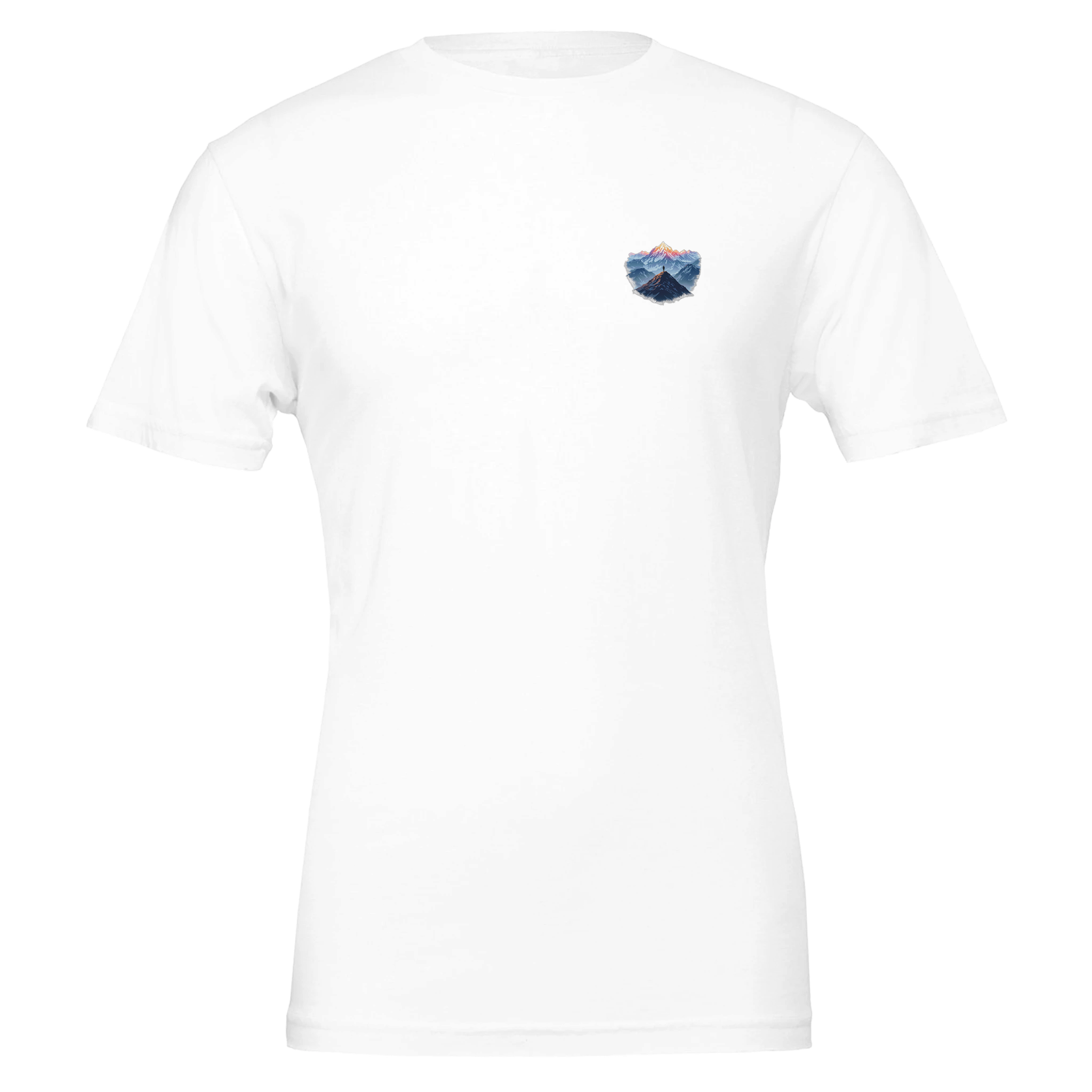 New Day Mountain Light Alpenglow T-Shirt — detail view | Wild Thread Co