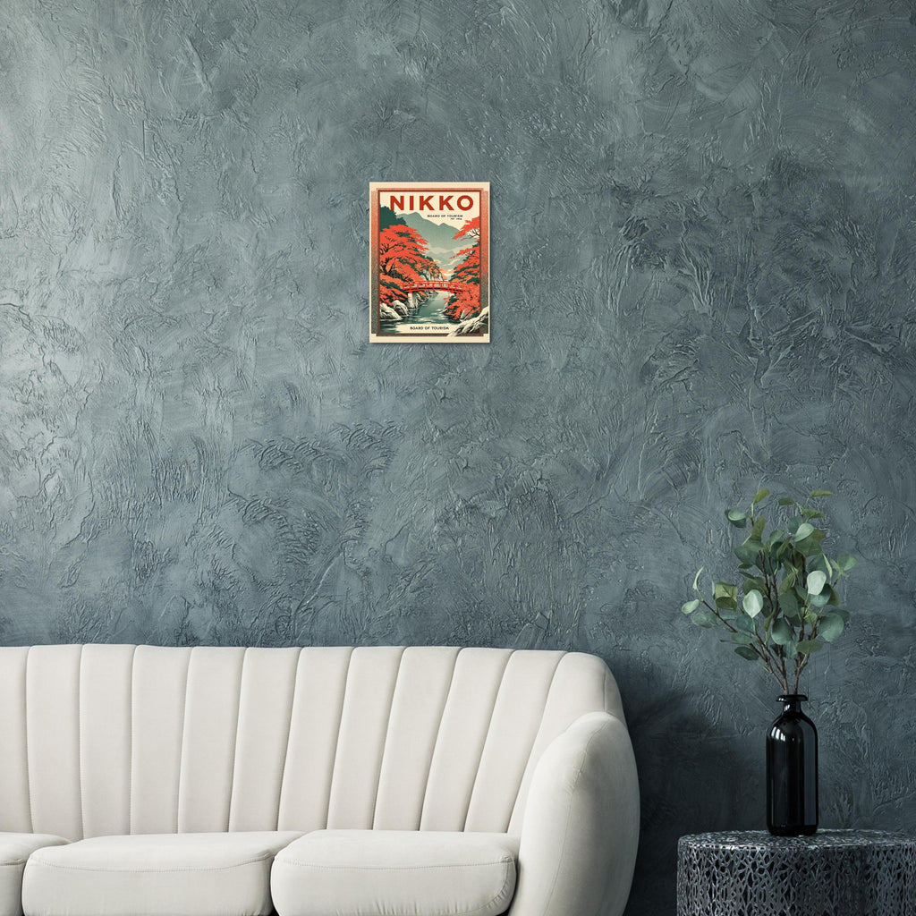 Nikko Vintage Travel Poster Art Print — detail view | Wild Thread Co