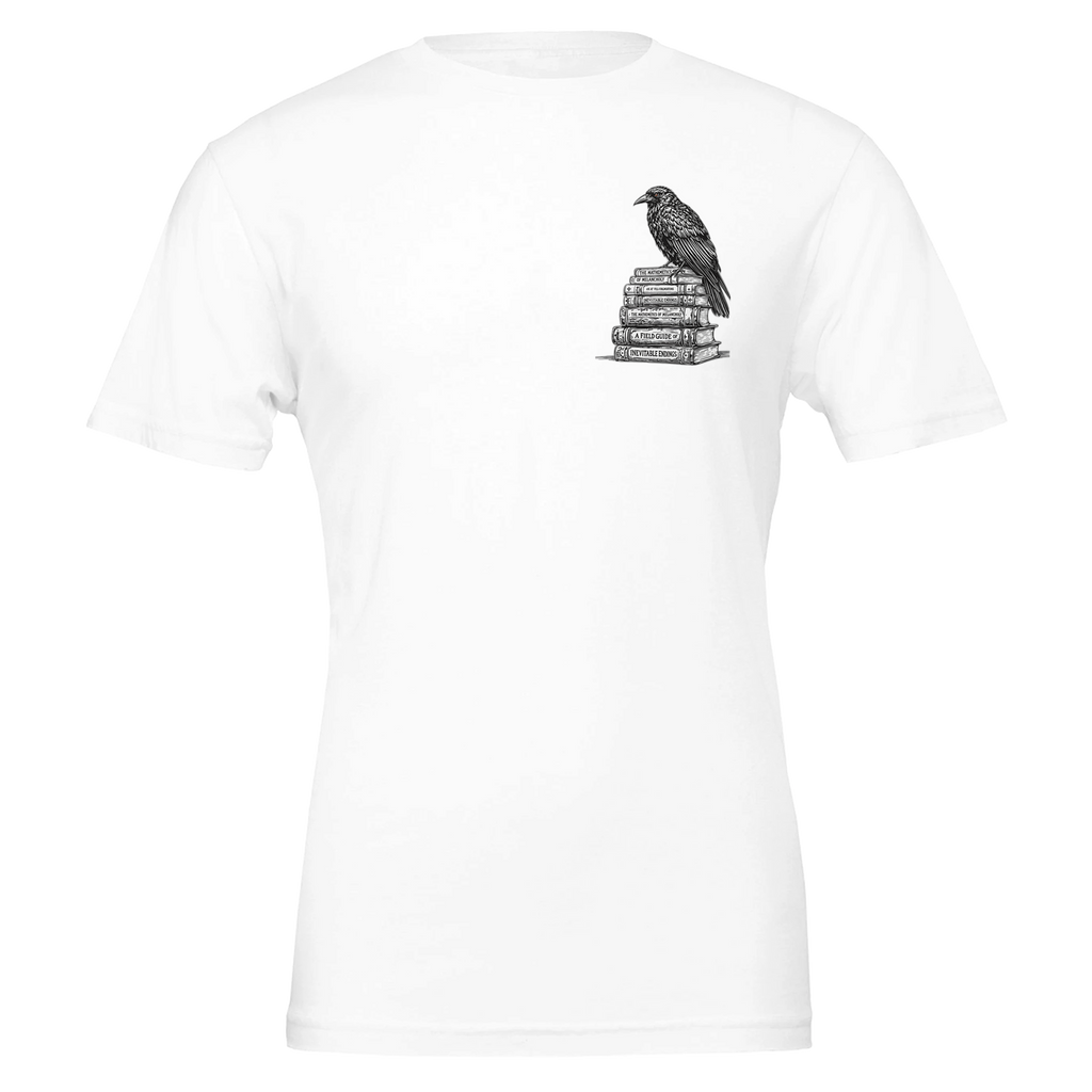 Dark Academia Raven Library T-Shirt — detail view | Wild Thread Co