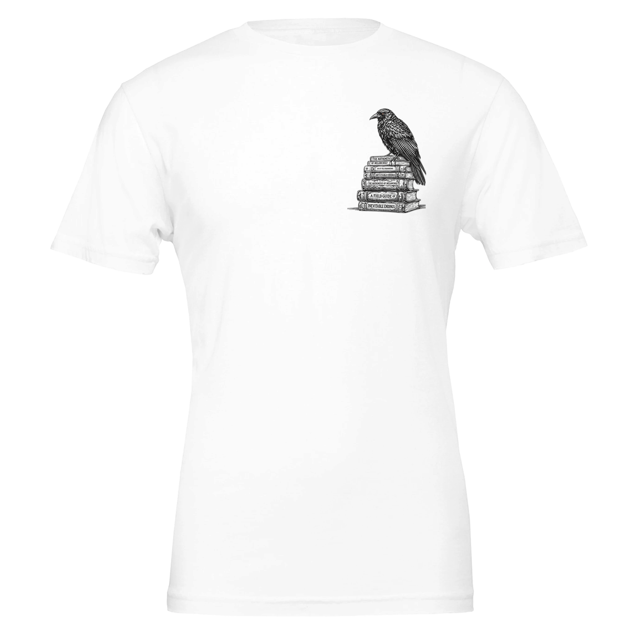 Dark Academia Raven Library T-Shirt — detail view | Wild Thread Co