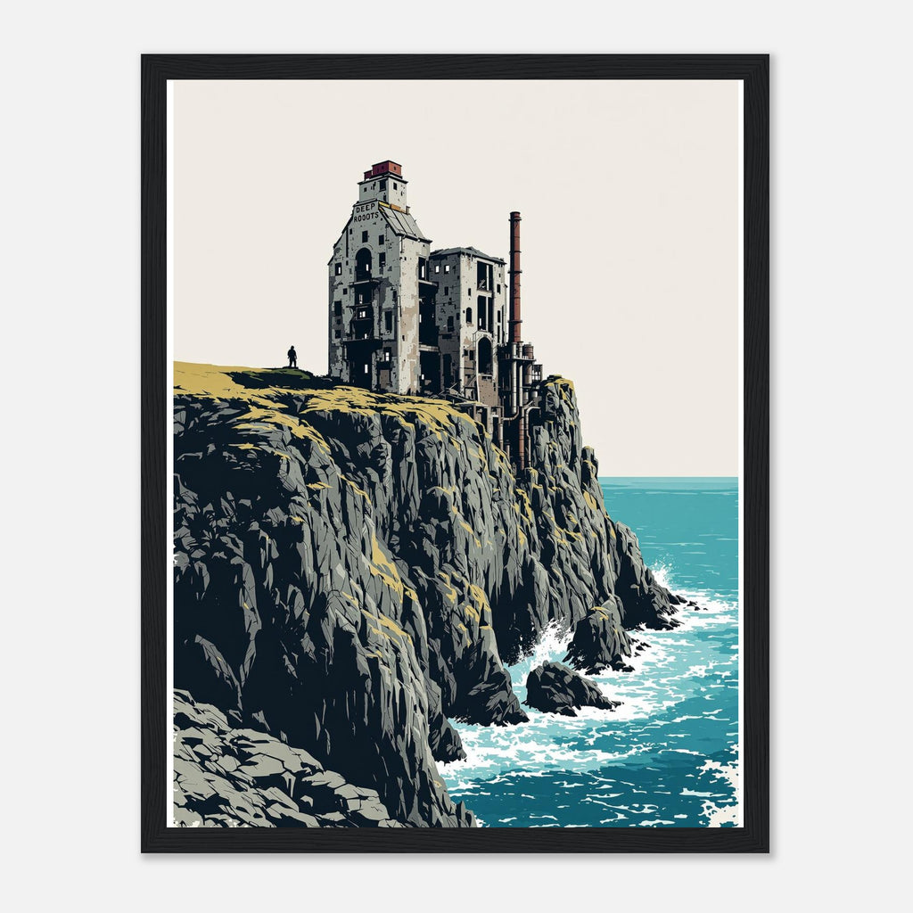 Cornish Tin Mine Cliff Framed Print — Framed Art Print | Wild Thread Co