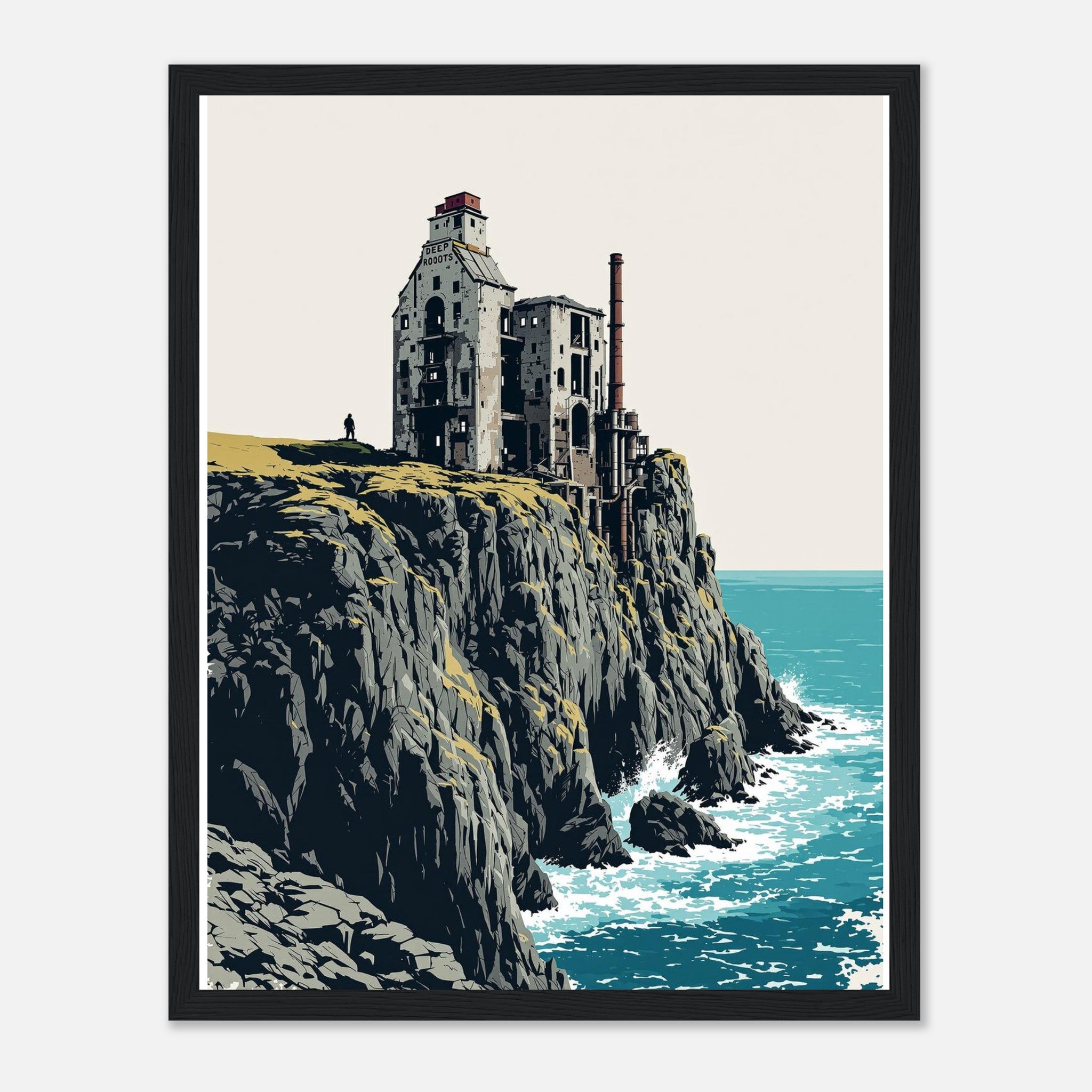 Cornish Tin Mine Cliff Framed Print — Framed Art Print | Wild Thread Co