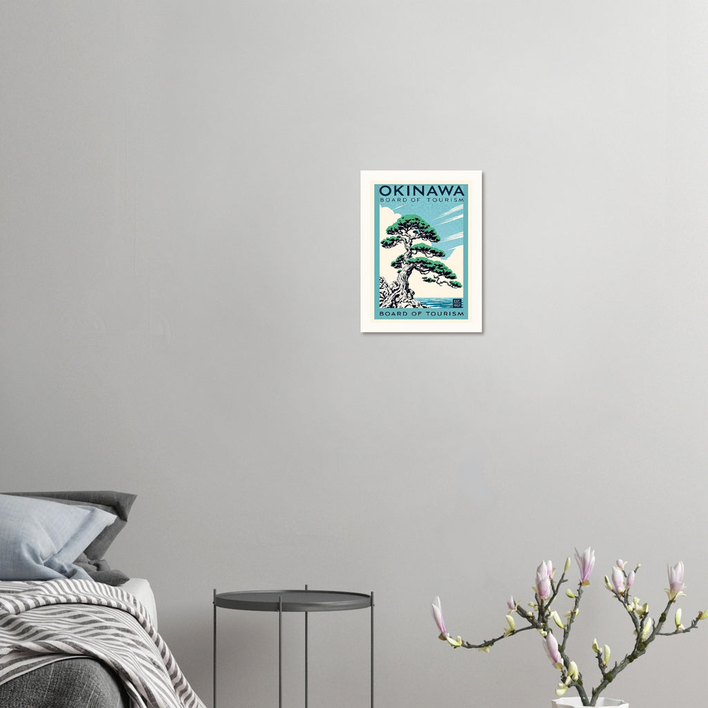 Okinawa Vintage Travel Poster Art Print — detail view | Wild Thread Co