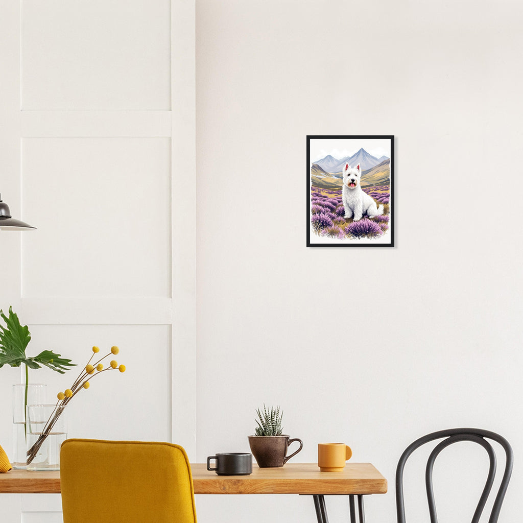 Westie Highland Framed Art Print — detail view | Wild Thread Co