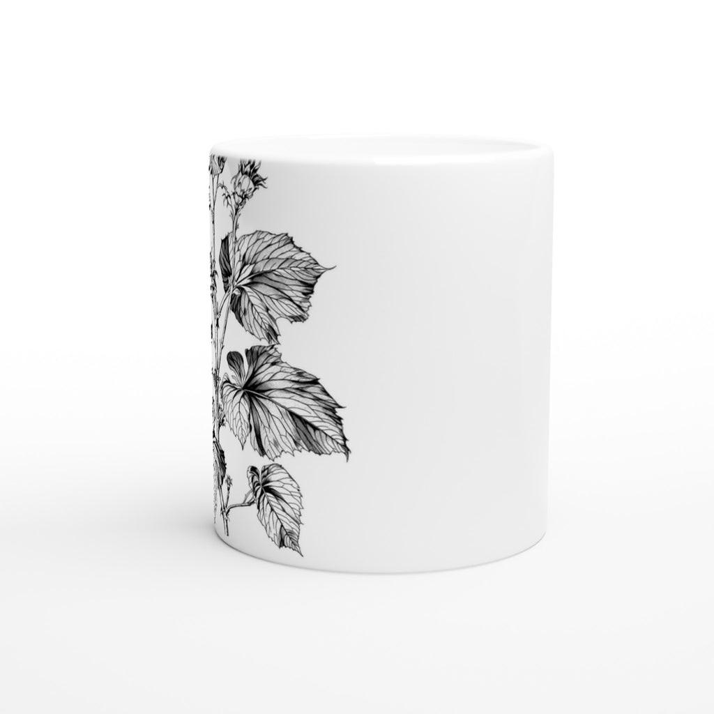 Dark Academia Gothic Botanical Nightshade Mug Coffee Tea Ceramic 11oz UK Gift Mug — detail view | Wild Thread Co